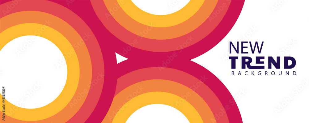 Poster abstract design background, abstract orange and red gradient geometric shape circle background. mode