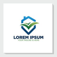 home and leaf logo design concept, agriculture logo inspiration, mini forest logos