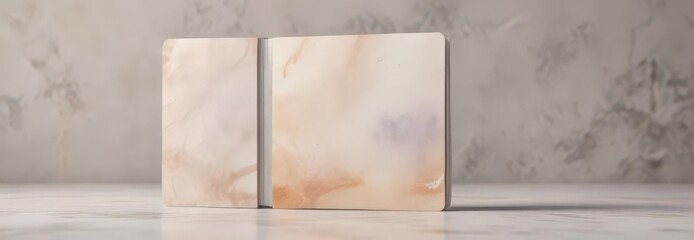 Simple modern bifold, subtle watercolor wash background,  watercolor,  passing