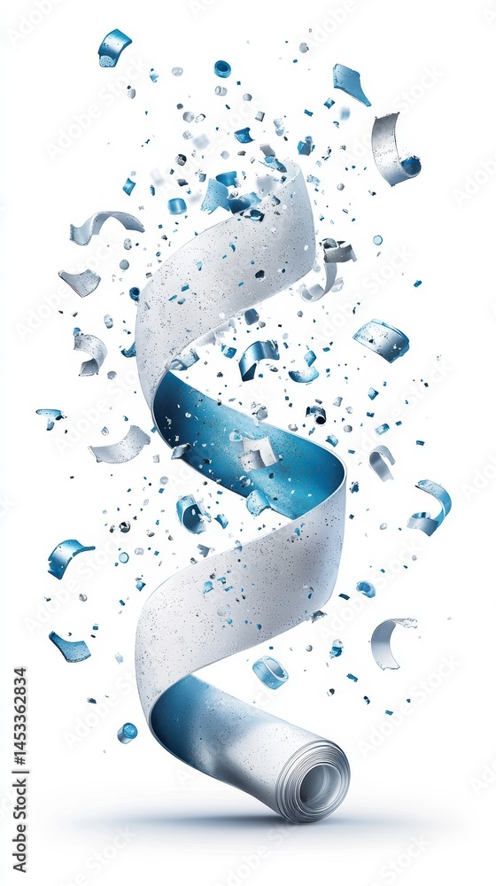 Poster creative paper swirl action dynamic background digital artwork abstract concept modern design