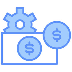 Management Outline Blue Color Icon