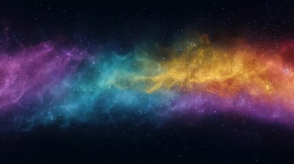 Fototapeta premium Rainbow Nebula Across Galaxy, Vibrant Space Colors and Gradient