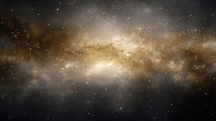 Obraz premium Stars Bursting from Galactic Core in Gold and White