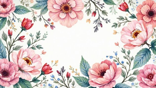 Delicate watercolor paisley floral pattern, soft pastel hues, leaves, blue, pretty