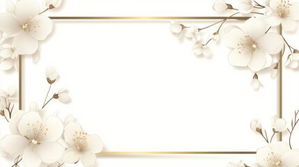 Elegant Floral Frame with White Blossoms