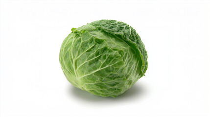 Fototapeta premium Fresh Green Cabbage on White Background
