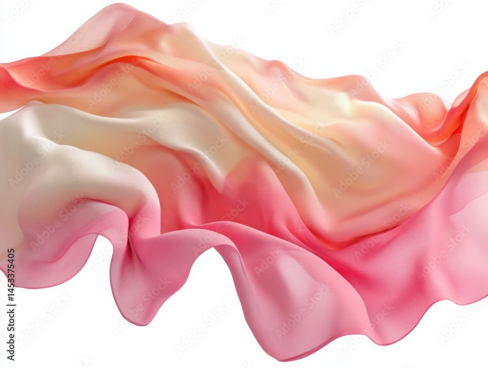 Poster abstract flowing fabric in soft pastel colors for background or design element with delicate texture