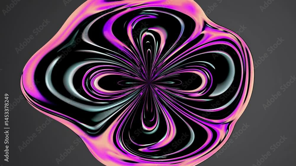 Aufkleber abstract digital art with swirling pink and black patterns. vibrant pink and black create a mesmeriz