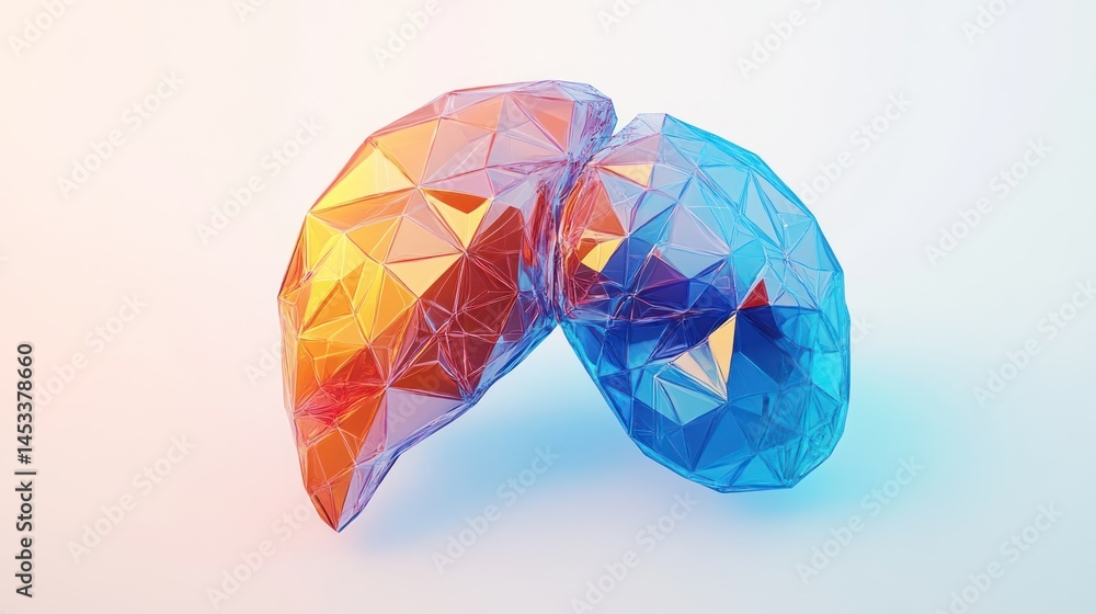Poster crystal formation: geometric abstract representing interconnected structures