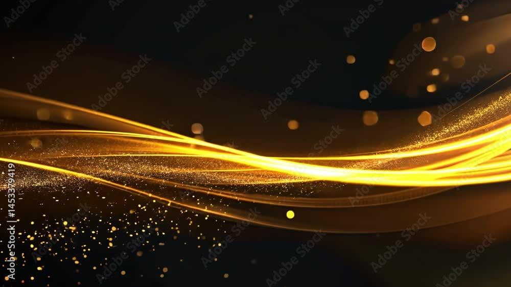 Poster elegant abstract background of golden light waves shimmering with sparkle and texture, creating mesm