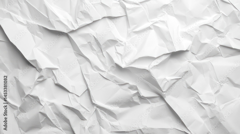 Poster abstract textural background of crumpled white paper with dynamic light play