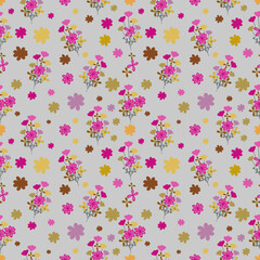 Floral seamless pattern ,flower branches seamless pattern , vector , illustration ,flowers pattern design Seamless flower pattern with colorful little flowers. Simple flat bright flowers background