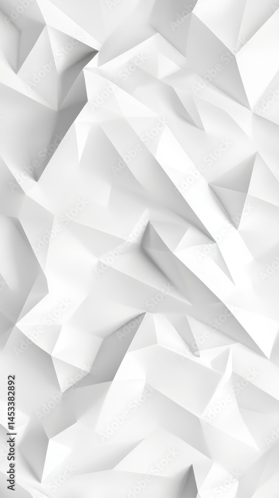 Aufkleber abstract white geometric background with triangular shapes and light shadows, clean design