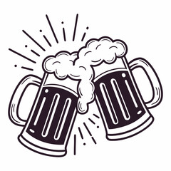 Beer-toast-icon for print, posters, stickers, and digital projects.