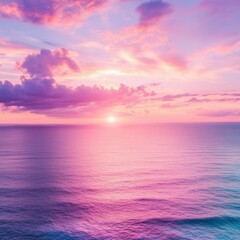 Obraz premium Serene Ocean Sunset with Pastel Skies Reflecting on the Water Surface in Soft Light