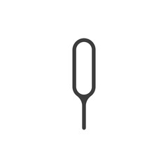Sim ejector icon. Needle for opening SIM card slot of mobile phone. Vector illustration in Flat style.