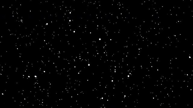 Black background with white dots scattered across it. Suitable for festive designs, modern backgrounds, abstract concepts, or minimalist decor projects