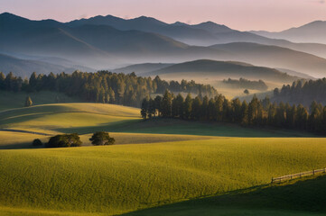 Fototapeta premium Rolling hills in at high altitude