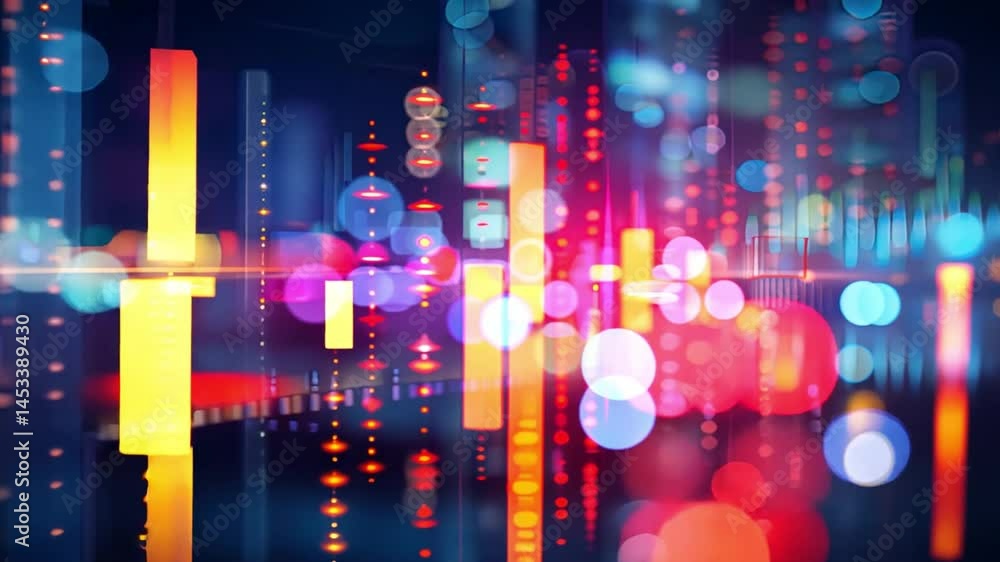 Aufkleber vibrant abstract digital art colorful lights and blurred shapes create dynamic, energetic atmosphere
