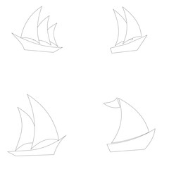 Icon set of sailing ships vector