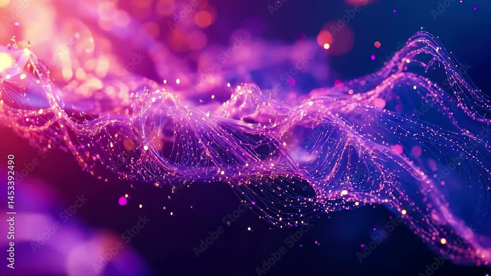 Poster Abstract depiction of data flowing through a network with vibrant colors and dynamic patterns, 4K Abstract Depiction of Data Flowing Over a Network Highly unique 3D CGI