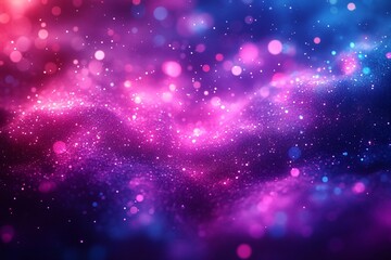 Fototapeta premium Ethereal bokeh lights in indigo and violet create a calming, magical abstract background. Perfect for meditation, cosmic themes, or dreamy art projects.