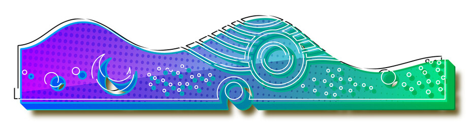 Obraz premium Colorful absract shape footer border