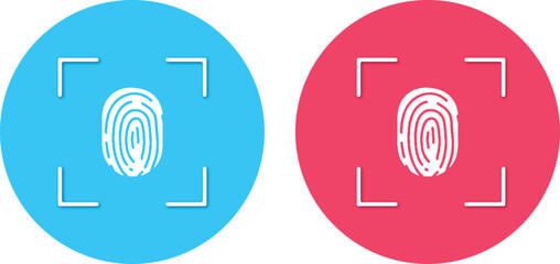 Fingerprint icon. Fingerprint identification system. Digital and cyber security, biometric authorization. Vector
