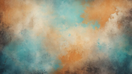 Obraz premium Abstract blue and orange watercolor background. Digital art painting. 3d rendering.