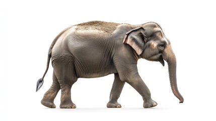 Obraz premium Walking Asian Elephant with Muddy Back