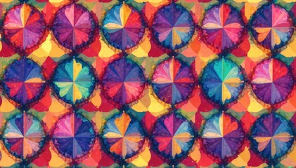 Abstract geometric shapes forming a seamless repeat pattern for social media backgrounds , elegant, vibrant