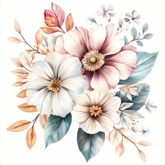 Floral watercolor arrangement art