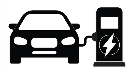 electric car charging station icon. Vector icon isolated on white background.