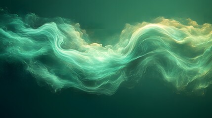 there is a picture of a green and yellow smoke wave