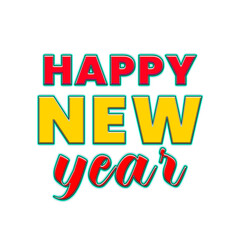 Happy new year 3d text effect mocks up showing artistic glitter shine in bold 3d text mock up style