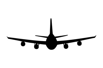 Airplane silhouette vector illustration for travel aviation and transportation design needs isolated on white background