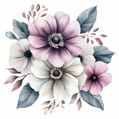 Floral watercolor blossom artwork