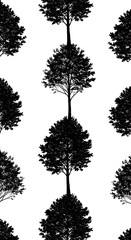 Elegant Black Tree Silhouettes: Nature's Minimalist Art AI Generated