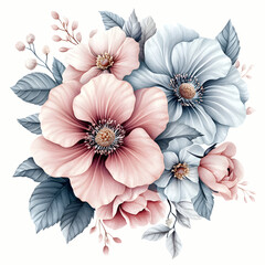 Floral bloom watercolor arrangement
