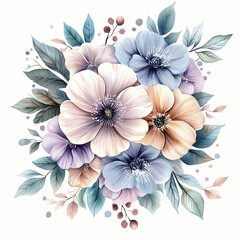 Floral Watercolor Design for Prints