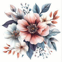 Watercolor floral arrangement art