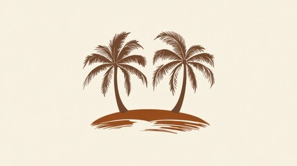 Obraz premium Tropical Island Palm Trees Graphic