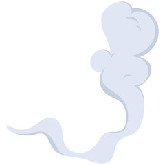 Obraz premium Cartoon Smoke Clouds. Isolated Vector Element.