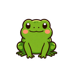 green frog isolated on white