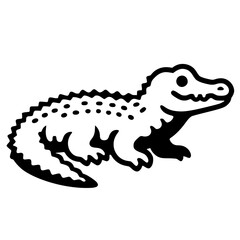 Silhouette of a baby crocodile