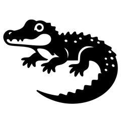 Silhouette of a baby crocodile