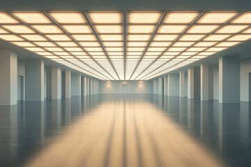 Empty room with light beams streaming in through window, casting shadows on hardwood floor.