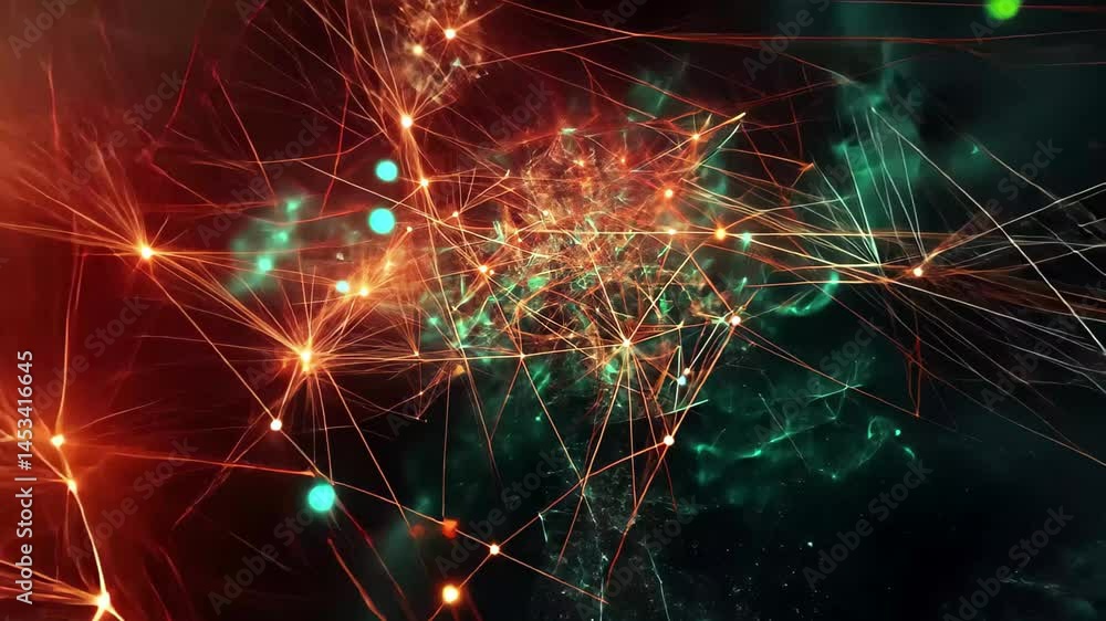 Leinwandbilder network of connections and data processing in vibrant colors showcasing modern technology and digita