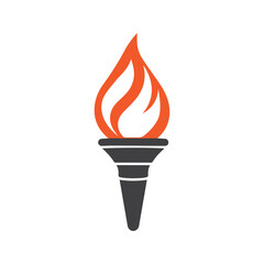 Torch Logo Design Graphic Illustration