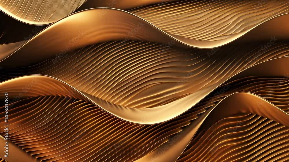 Aufkleber elegant gold waves flowing abstract design showcasing smooth textures and intricate patterns for lux